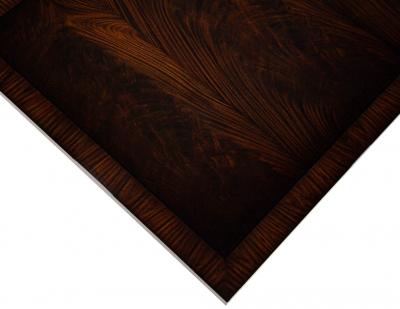 Custom Art Deco Inspired Flamed Mahogany Dining Table High Gloss