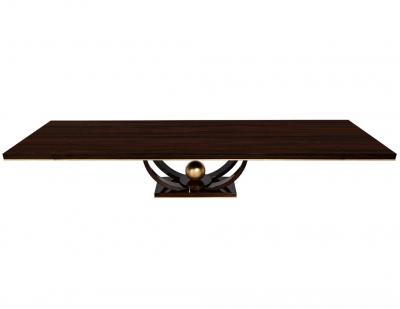 Custom Art Deco Inspired Macassar Dining Table Gold Leaf