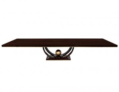 Custom Art Deco Inspired Macassar Dining Table Gold Leaf