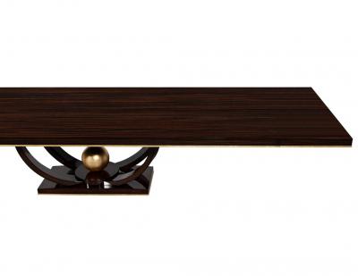 Custom Art Deco Inspired Macassar Dining Table Gold Leaf