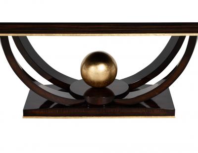 Custom Art Deco Inspired Macassar Dining Table Gold Leaf