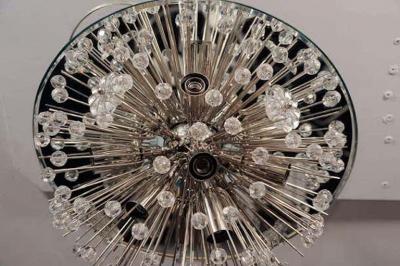 Custom Austrian Snowflake Crystal Flush Mount