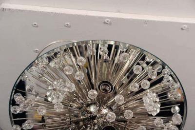 Custom Austrian Snowflake Crystal Flush Mount