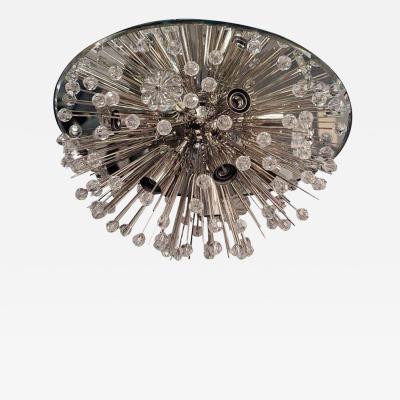 Custom Austrian Snowflake Crystal Flush Mount