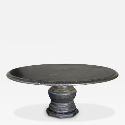 Custom Belgian Belgian Bluestone Round Dining Center Table with Baluster Base