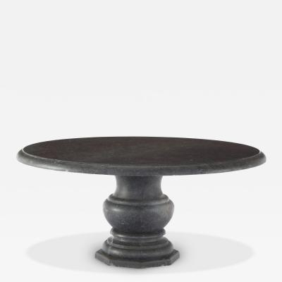 Custom Belgian Belgian Bluestone Round Dining Center Table with Baluster Base