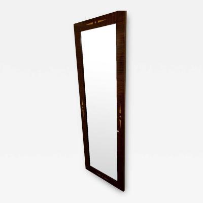 Custom Beveled Art Deco Macassar and inlay Tall Vertical Mirror