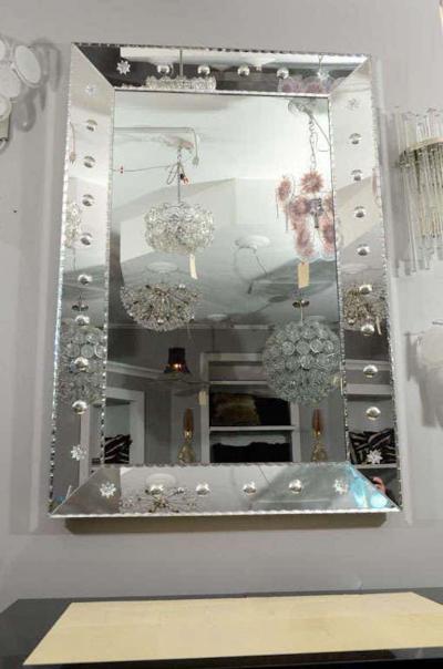 Custom Beveled Ponti Mirror with Pie Crust Edge