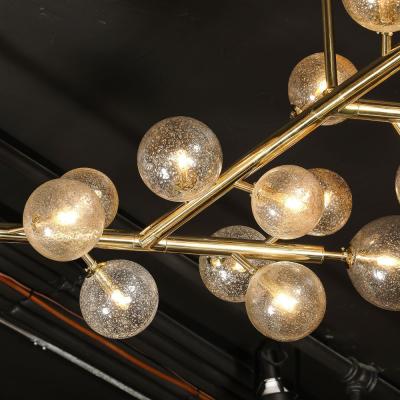 Custom Branch Form Hand blown Murano Glass w 24k Gold Brass Fitted Chandelier