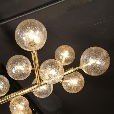 Custom Branch Form Hand blown Murano Glass w 24k Gold Brass Fitted Chandelier