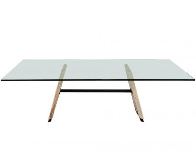 Custom Cantilever Stone Glass Top Dining Table