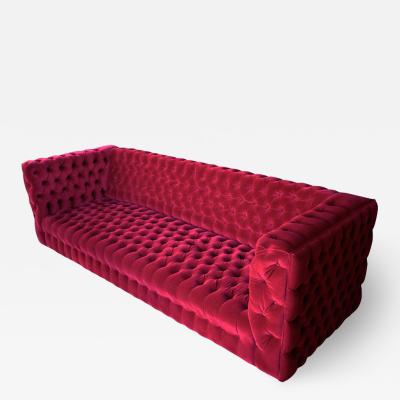 Custom Carmen Capitone Tufted Velvet Sofa