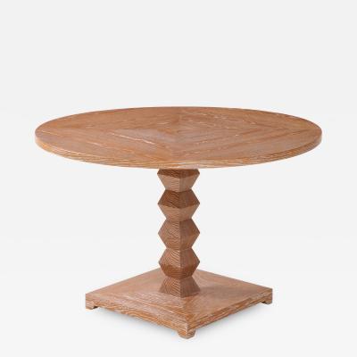 Custom Cerused Oak Center Table inspired by French 1940s Design