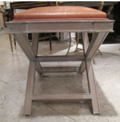 Custom Cerused Oak X Frame Bench