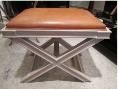 Custom Cerused Oak X Frame Bench