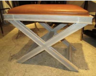 Custom Cerused Oak X Frame Bench