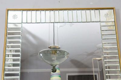 Custom Clear Mirror in Mirror Baguettes and Gold Leaf Frame