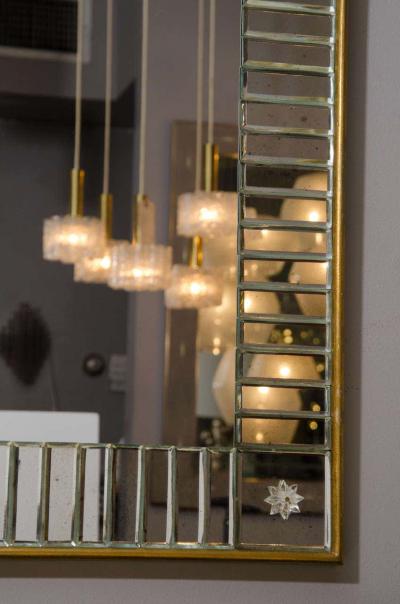 Custom Clear Mirror in Mirror Baguettes and Gold Leaf Frame