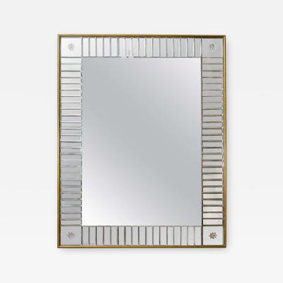 Custom Clear Mirror in Mirror Baguettes and Gold Leaf Frame