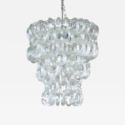 Custom Clear Murano Glass C Link Chandelier