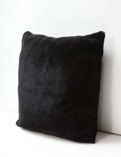 Custom Double Sided Merino Shearling Pillow in Black Color