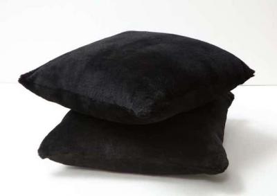 Custom Double Sided Merino Shearling Pillow in Black Color