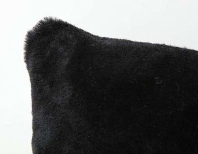 Custom Double Sided Merino Shearling Pillow in Black Color