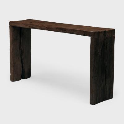 Custom Espresso Reclaimed Elm Waterfall Table