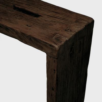 Custom Espresso Reclaimed Elm Waterfall Table