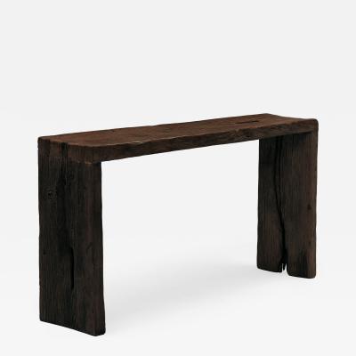 Custom Espresso Reclaimed Elm Waterfall Table