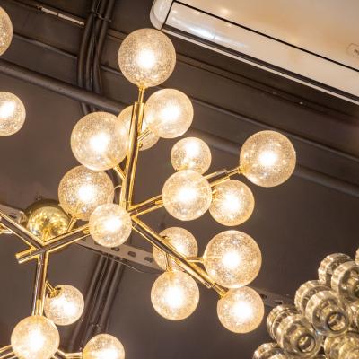 Custom Exclusive Polished Brass Murano Glass Molecular Snowflake Chandelier