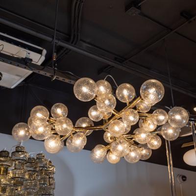 Custom Exclusive Polished Brass Murano Glass Molecular Snowflake Chandelier