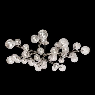 Custom Exclusive Polished Nickel Murano Glass Molecular Snowflake Chandelier