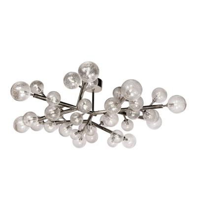 Custom Exclusive Polished Nickel Murano Glass Molecular Snowflake Chandelier