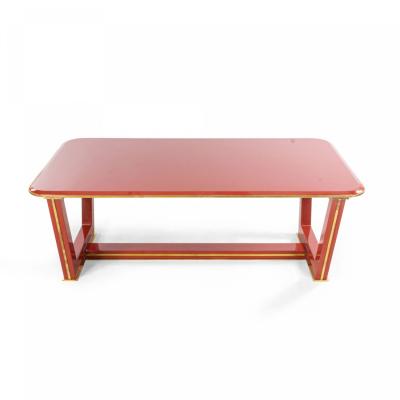 Custom French 1940s Style Red Lacquered Coffee Table