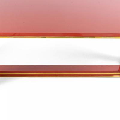 Custom French 1940s Style Red Lacquered Coffee Table