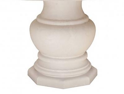 Custom French Limestone Round Dining Center Table with Baluster Base