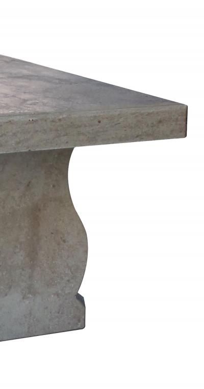 Custom French Limestone Trestle Table with Lyre form Supports