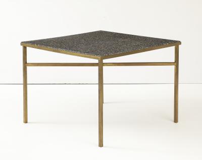 Custom Game Table Terrazzo Top With Brass Base