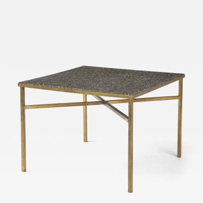 Custom Game Table Terrazzo Top With Brass Base
