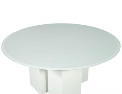 Custom Geometric Base Glass Top Dining Table