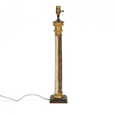 Custom Giltwood Column Table Lamp