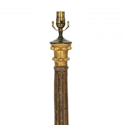 Custom Giltwood Column Table Lamp
