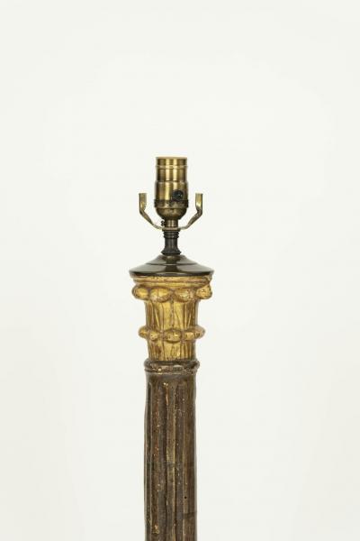Custom Giltwood Column Table Lamp