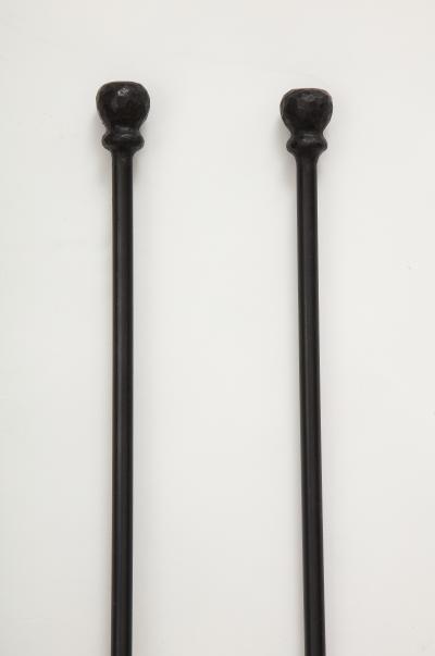 Custom Hand Forged Iron Finial Fire Poker and Shovel