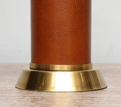 Custom Handstitched Leather and Brass Lamp