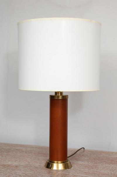 Custom Handstitched Leather and Brass Lamp