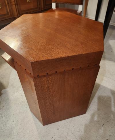 Custom Hexagonal Oak End Table