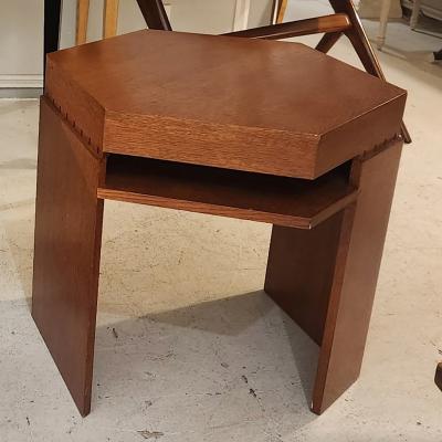 Custom Hexagonal Oak End Table