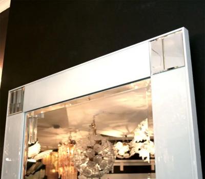Custom High Style Modern White Glass Mirror
